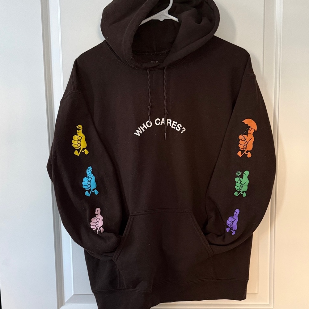 Rex Orange County “Who Cares?” Graphic Hoodie Sweatshirt - Brown Medium
